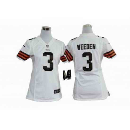 Nike Women NFL Cleveland Browns #3 Brandon Weeden white Jerseys